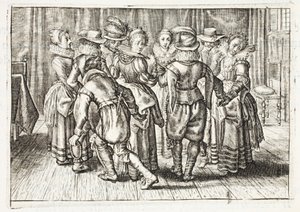 跳舞，来自&39;Zinne工作的Emblemata&39;的插图由Johannes de Brune（1589-1658），Jan Jacobs Schipper，阿姆斯特丹，1661 作者 阿德里亚恩·彼得森·范德文纳